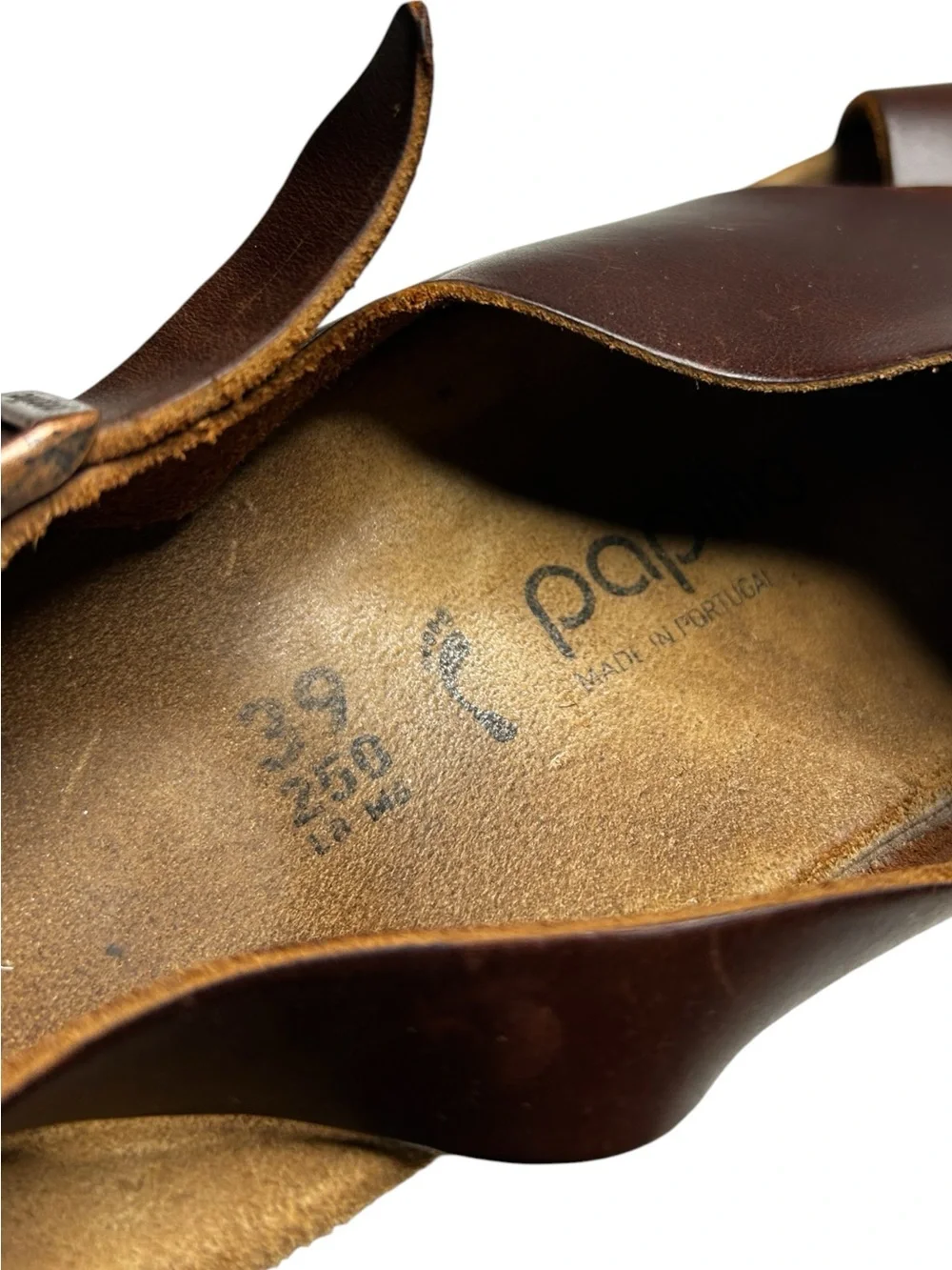 Birkenstock Papillio Samira Wedge Sandals Cognac Leather EU 39 US 8 Narrow/Med - Picture 6 of 12